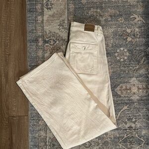 American Eagle White High-Waisted Wide Leg Pants